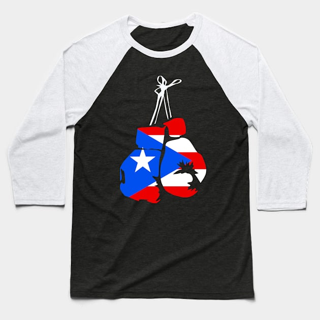 Puerto Rican Boxing Puerto Rico Flag for Puerto Rican Boxer Baseball T-Shirt by Shirtttee